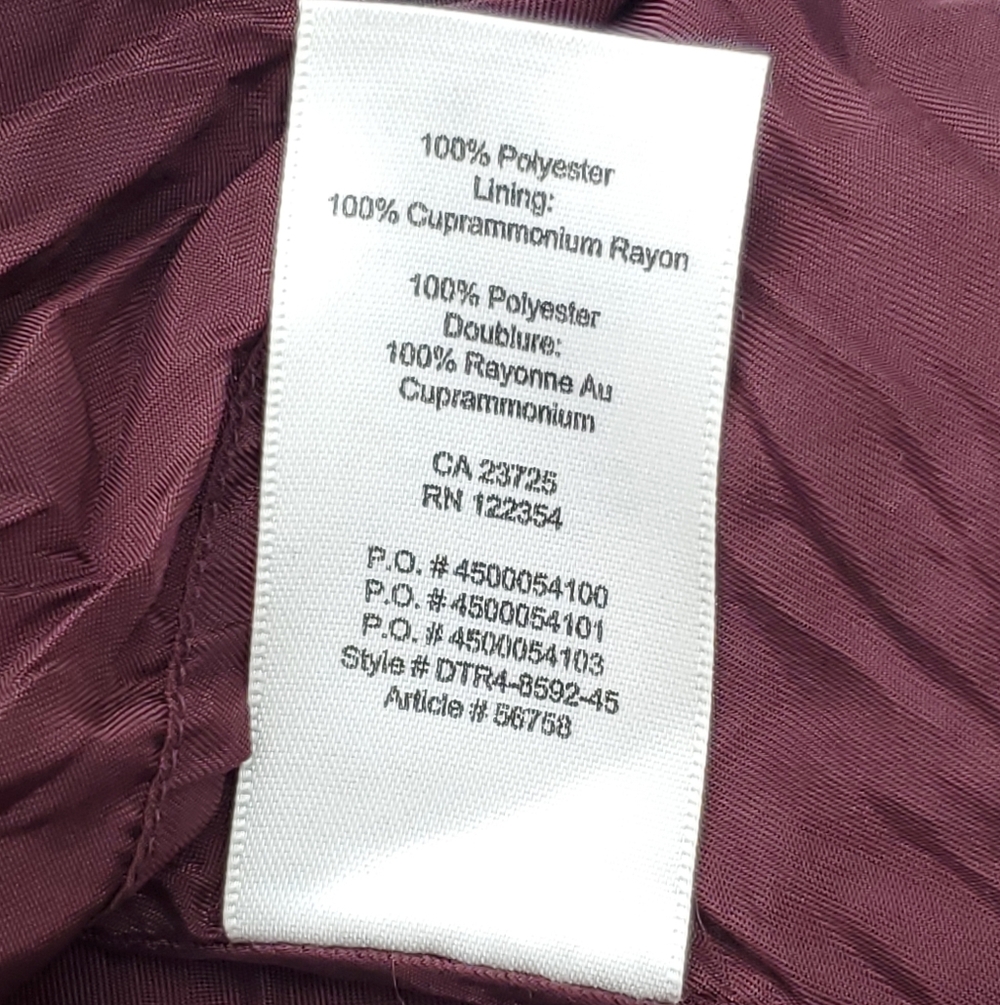 Aritzia Wilfred Montbrun Deep-V Plunge Sleeveless Mini Dress Burgundy/Maroon 4 - Picture 7 of 9